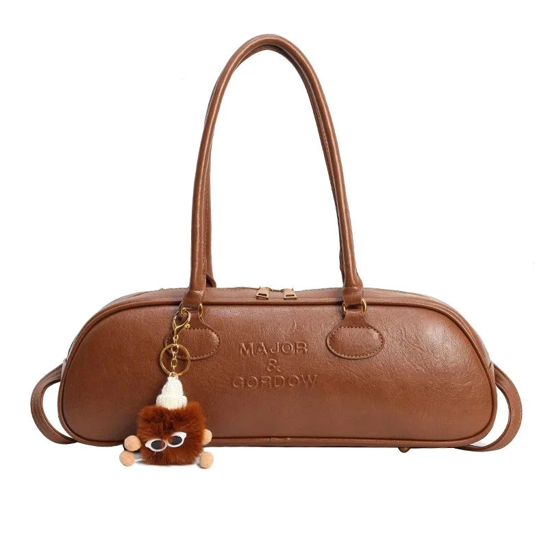 Pu Solid Sewing Zipper Shoulder Bags Soft Baguette Type 2024 High Quality Bags for Women Large Capacity Women's Handbags