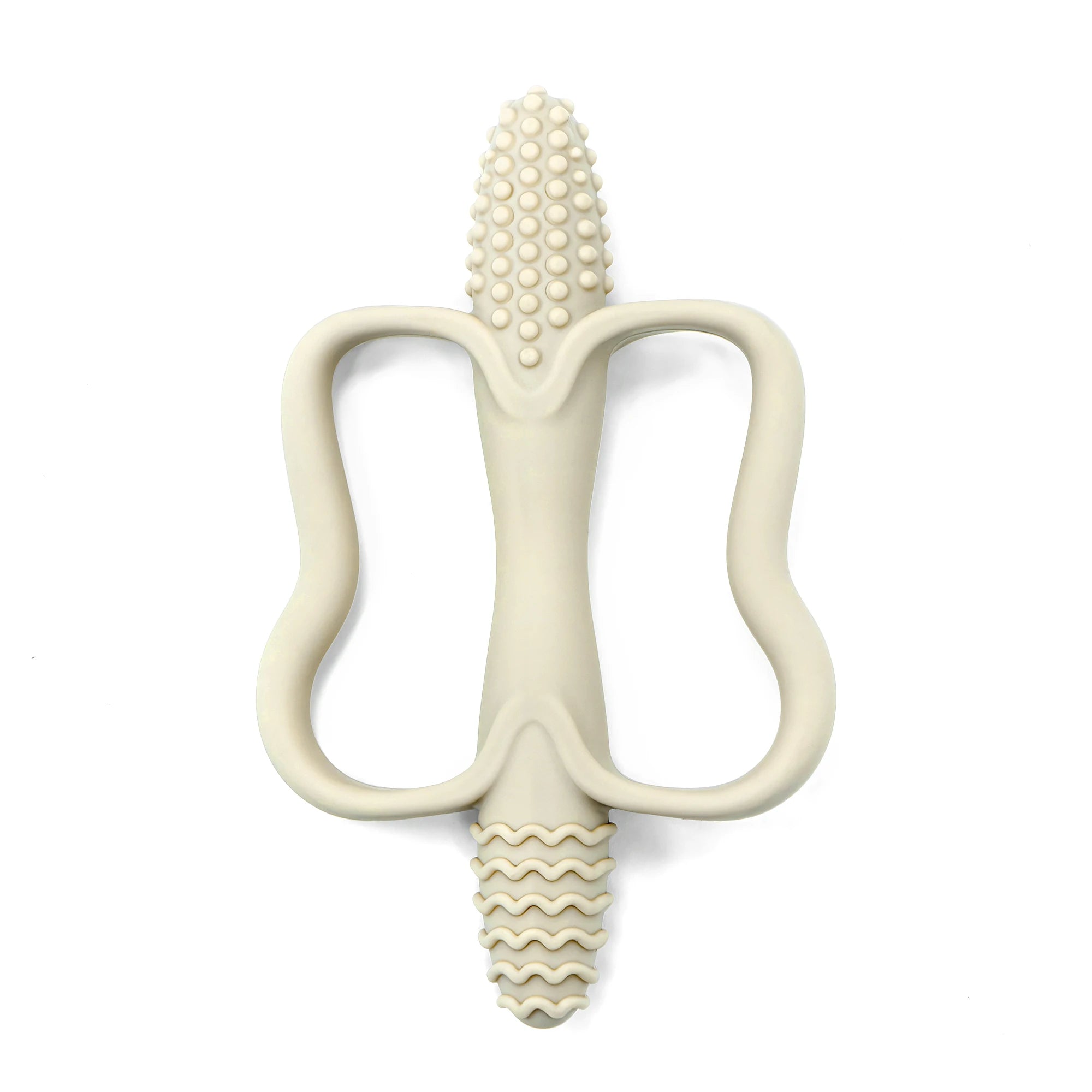 Integrated Silicone Teething Stick with Handle, Baby Toy Teether, Available in 6 Colors, Corn-Shaped Teether.