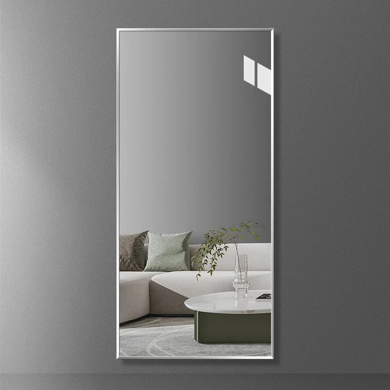 Full body floor full-length mirror clear narrow frame wall hanging fitting mirror living room bedroom clothing store household