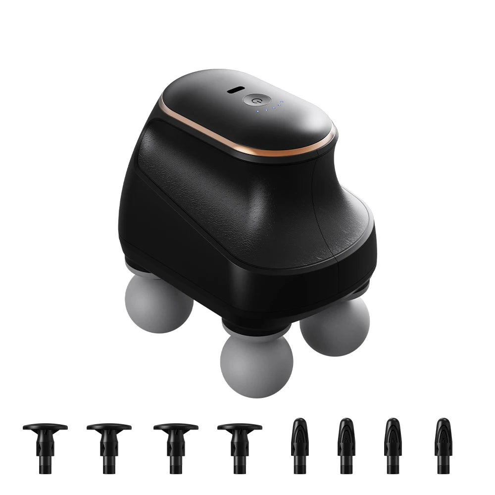 Portable Fascia Gun Muscle Massager Gun Four-head High Frequency Neck Shoulder Waist Massage Machine Professional Fascia Massage