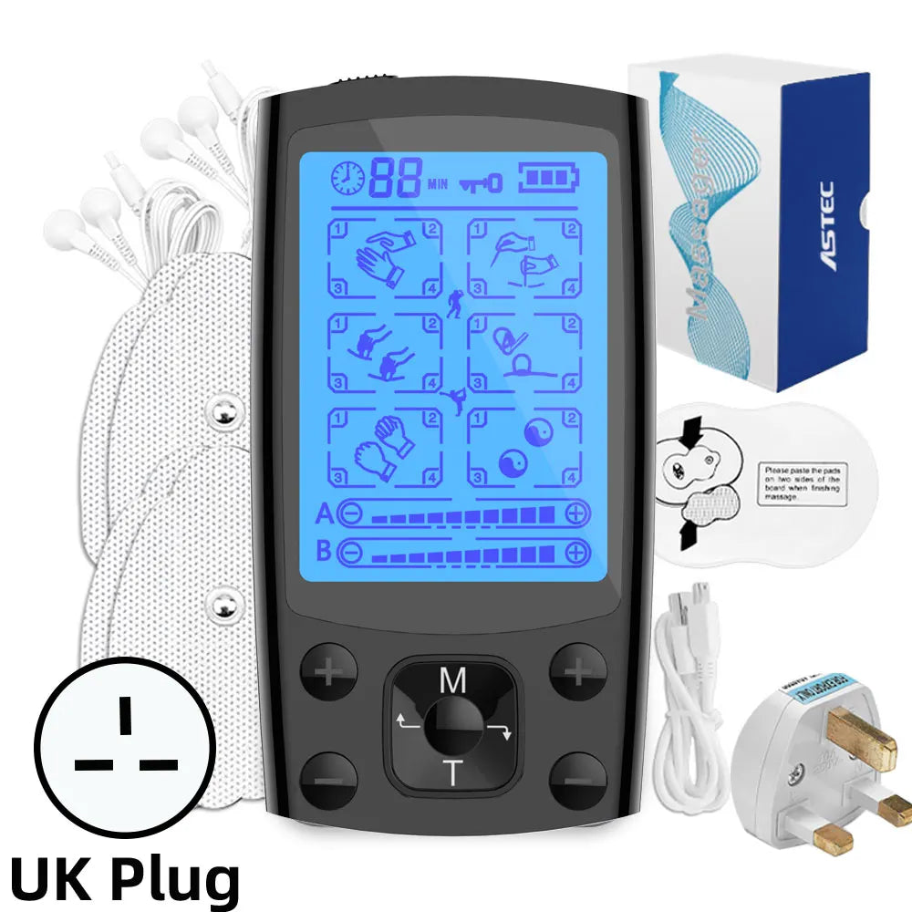 Electric TENS Muscle Stimulator Dual Channel EMS Electric Massager 24 Modes For Full Body Massage Muscle Pain Relief Relaxation