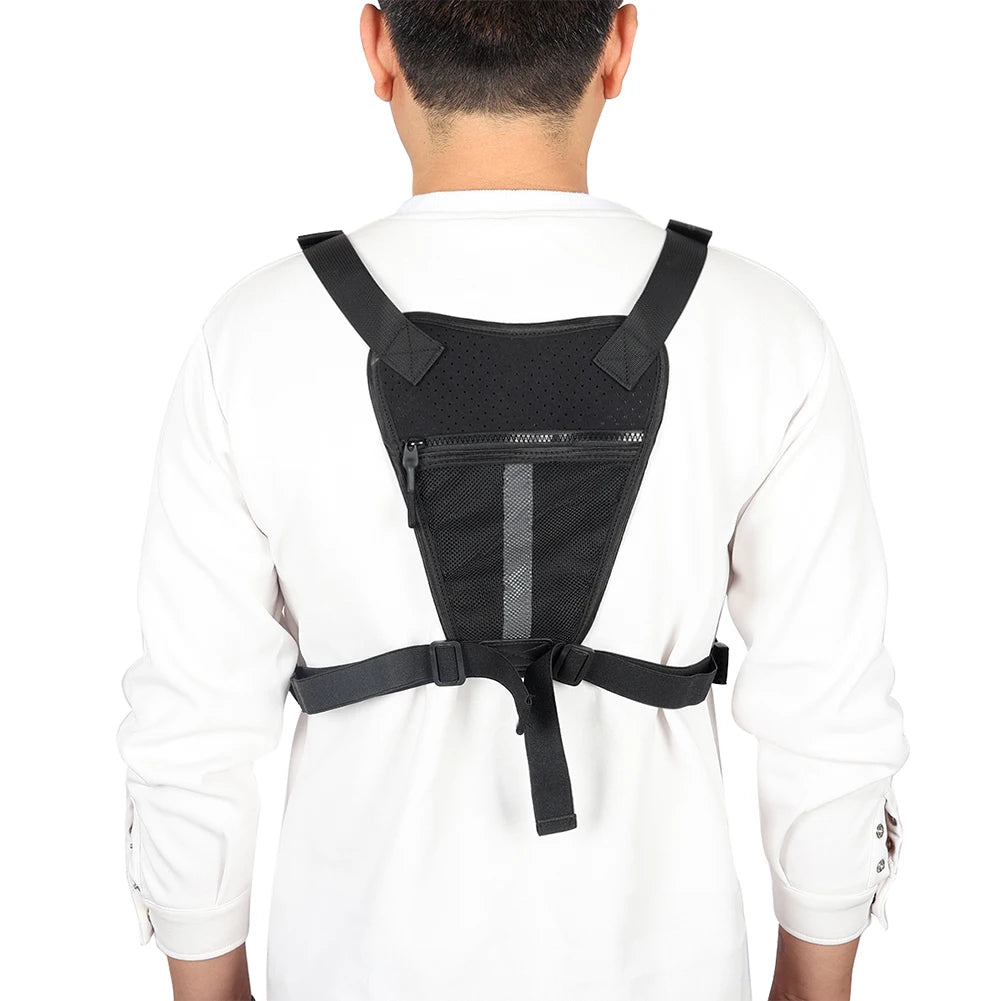 Sports Chest Bag Lightweight Front Chest Pack Running Vest Bag With Pocket Phone Holder Large Capacity Waterproof Tactical Vest