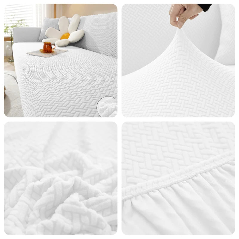 Jacquard Elastic Sofa Cover For Living Room Slipcovers Stretch Polar Fleece Armchair Protector L Shaped Sofa 1/2/3/4 Seater Home