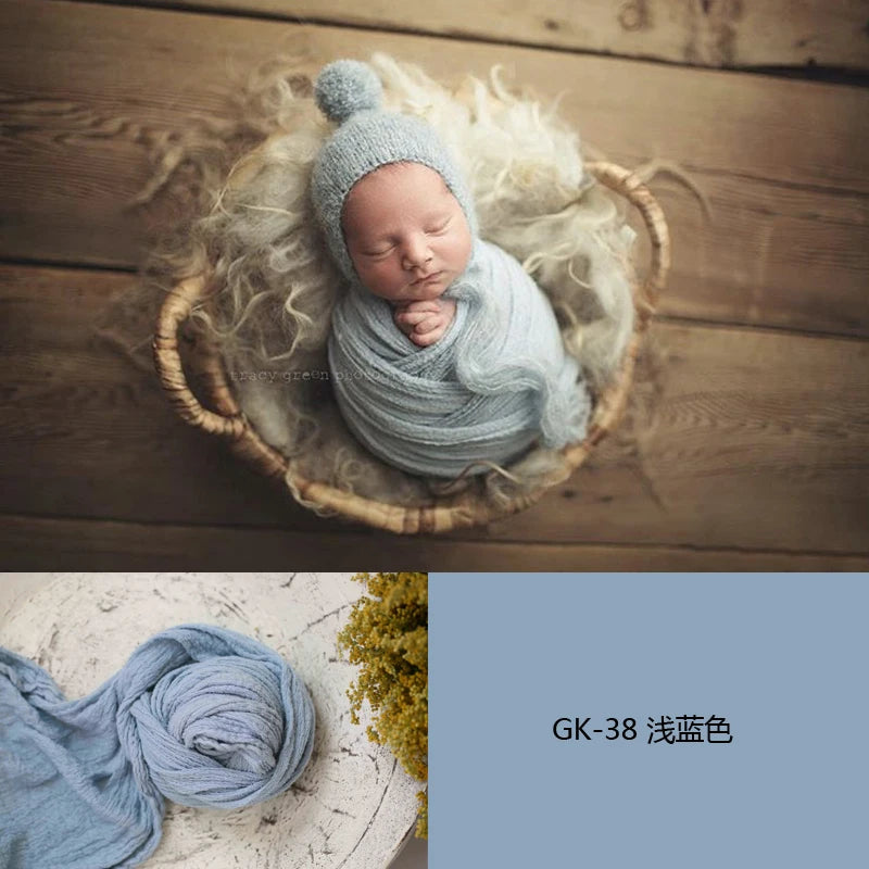 Newborn Photography Props Soft High Stretchable Cotton Seersucker Wrap Baby Posing Aid Photoshoot Props Babies Photo Accessories
