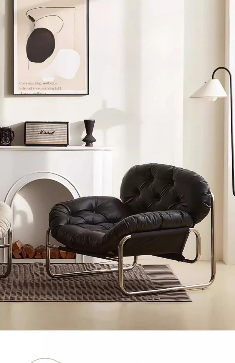 Leather Single Living Room Armchair Adjustable Recliner Chairs Comfortable Backrest Chair Light Luxury Living Room Furniture