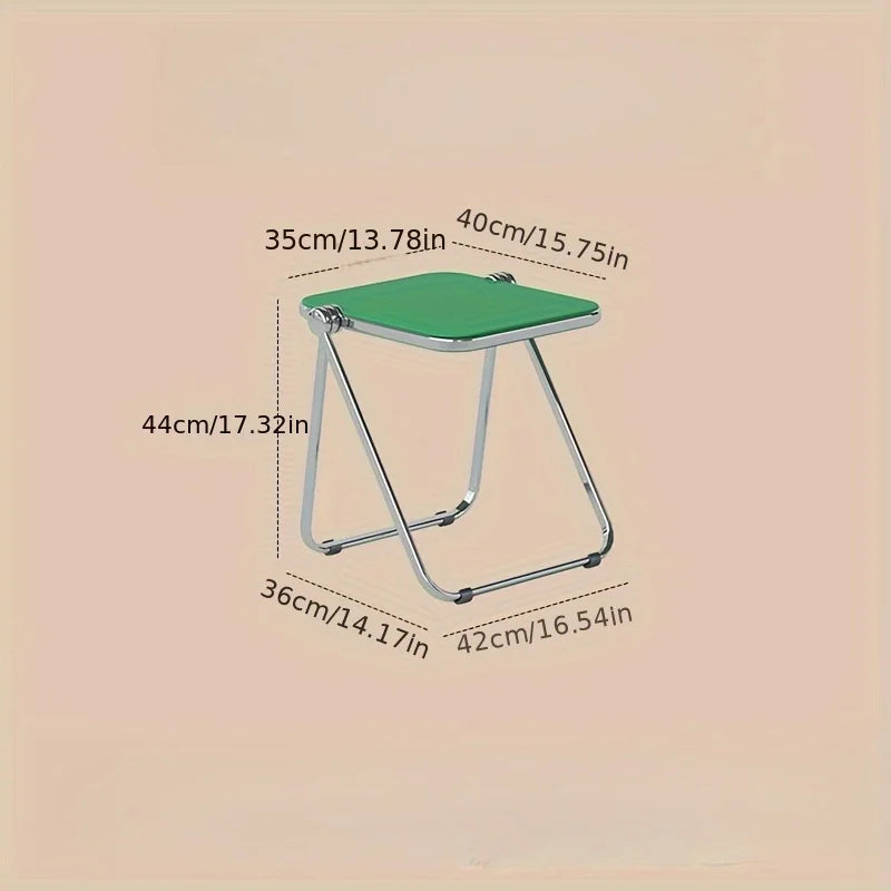 Transparent Folding Sofa side table Modern Coffee Table with Metal Frame, Ideal for Living Room Bedroom Compact Storage