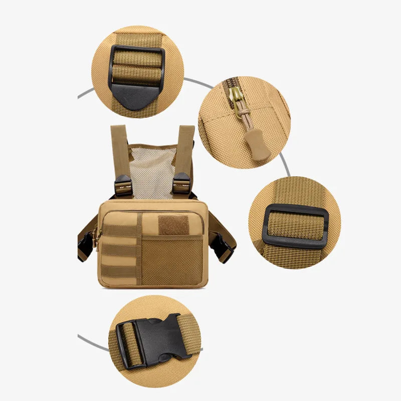 Multi-function Tactical Vest Unisex Chest Rig Bag Fashion Men's Hip-hop Streetwear Chest Bags Waterproof Oxford Sport Backpack