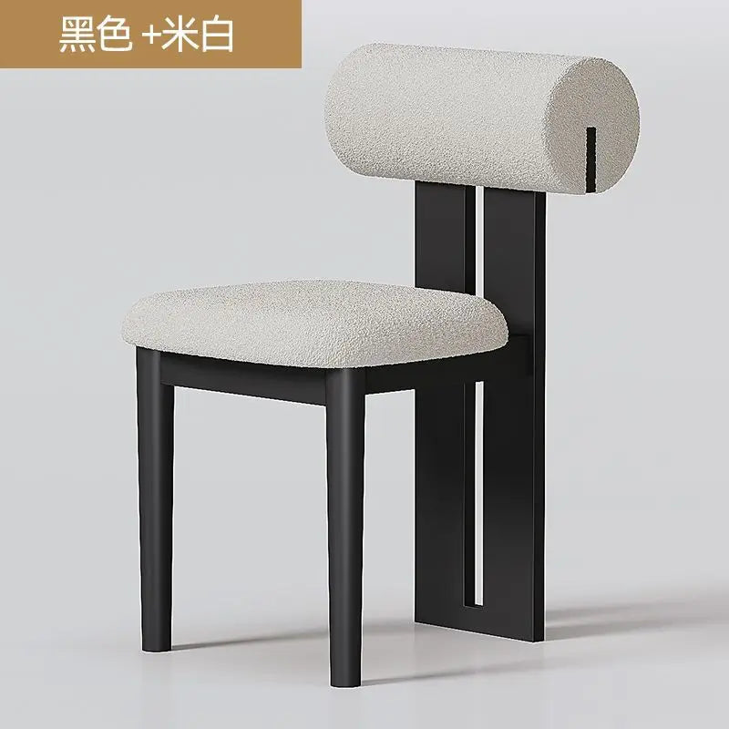 Nordic French Vintage Solid Wood Dining Chair - Mid-Century Retro Backrest Hippo Chair for Home, Living Room & Vanity