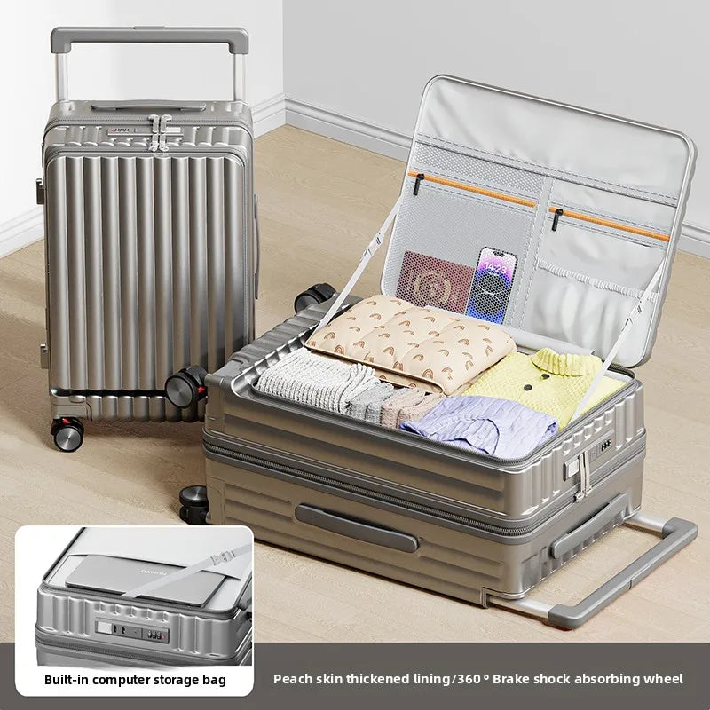 COLENARA Side Opening Suitcase 20"24"26 Inch Women's Boarding Box Men's Large Capacity Cart Case Cart Style Travel Luggage