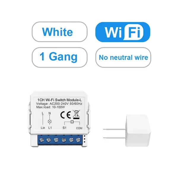 AVATTO Tuya WiFi Zigbee Smart Light Switch Module，Neutral Wire/No Neutral Wire Control DIY Breaker Work For Alexa, Google Home