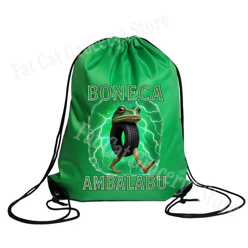 Tralalero Tralala Drawstring Backpack Tungtung Sahur Brainrot Kids Cartoon Travel Shoulders Bag New Outdoor Sport Rucksack Gift