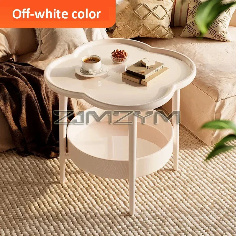 Bedside Table Cream Style Table Four Leaf Modern Minimalist Bedroom Sofa Side Cabinet Storage Table Small Coffee Table