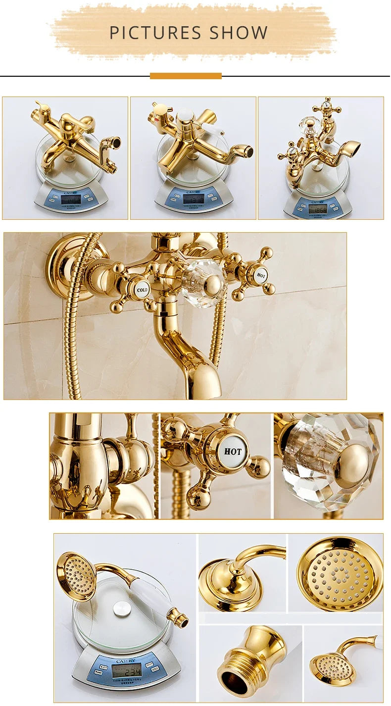 ZGRK Shower Faucets Bathroom Mixer Taps Top Spray Rainfall Shower Head Washing Faucet Antique Shower System Plumbing Crane