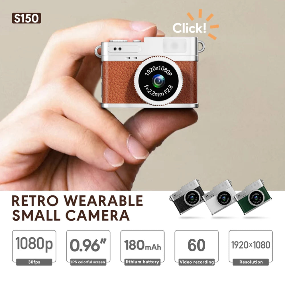 Digital Camera 1080P Retro CCD Mini Cam with Screen Indoor Outdoor Sports Portable Vintage Very Small Camcorder Video Recorder
