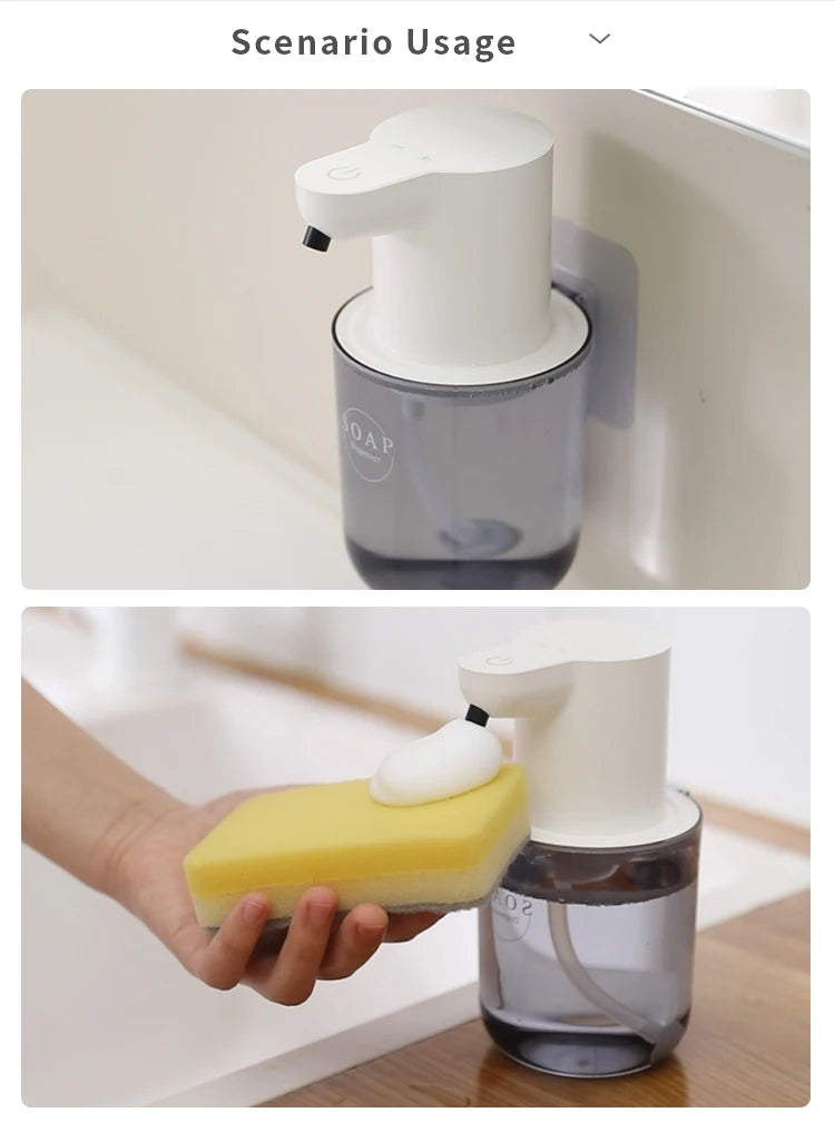 New Wall Mounted Automatic Soap Dispenser Foam Smart Hand Washing Machine 400ml Liquid Rechargeable Bathroom Induction Sensor