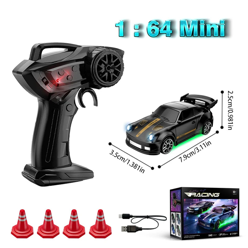 1: 64 Desktop Drift Car Four-Wheel Drive Full Proportion Mini Racing Toy With Rechargeable Battery, Children's Holiday Gift