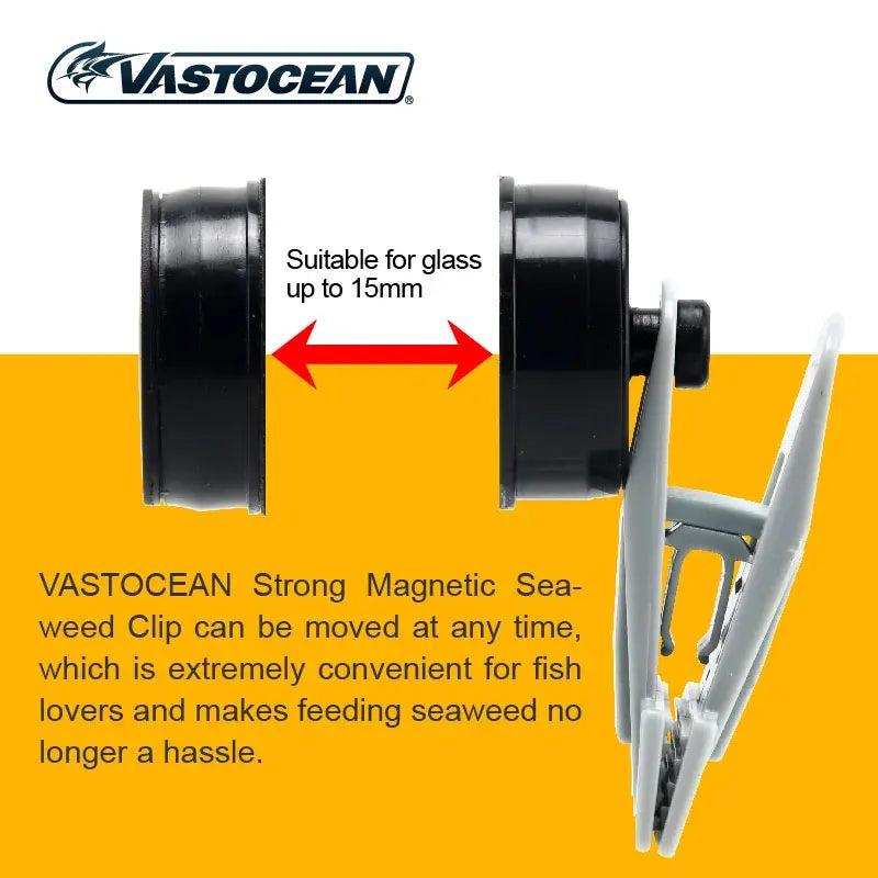 Vastocean Aquarium Strong Magnetic Seaweed Feeding Clip Nori Clip Strong Magnetic Vegetable Clip Seaweed Nori Clip