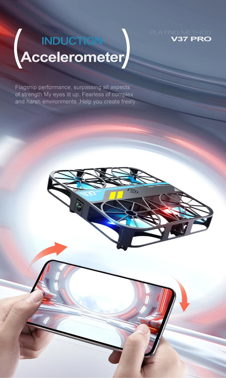 4DRC V37 New Mini 8K Drone with Camera 4K HD Easy To Carry WiFi FPV Dron Pocket Rc Helicopter Quadcopter Family Toys Gift