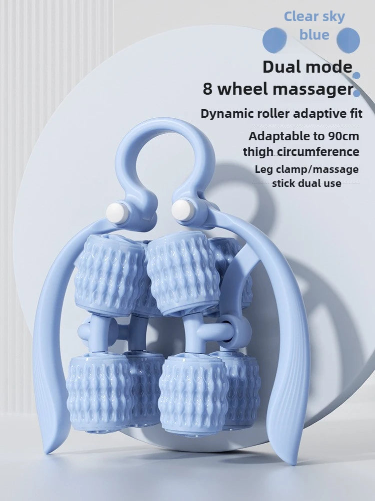 8-wheel multi-functional leg massager ring leg roller thigh calf muscle relaxation lazy neck leg full body massager