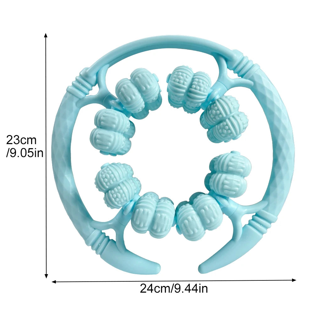 1pcs  32-Wheel Cellulite Manual Roller Leg Massage Relax Muscle Clamps Circular Leg Massage Tool