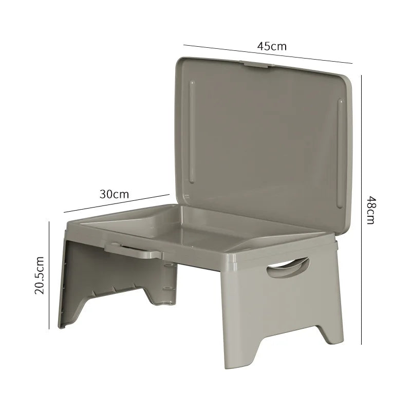 Folding Lap Desk with Storage Dividers - Sturdy Laptop Tray & Serving Desk, Portable Bed Table with Organizer Compartments