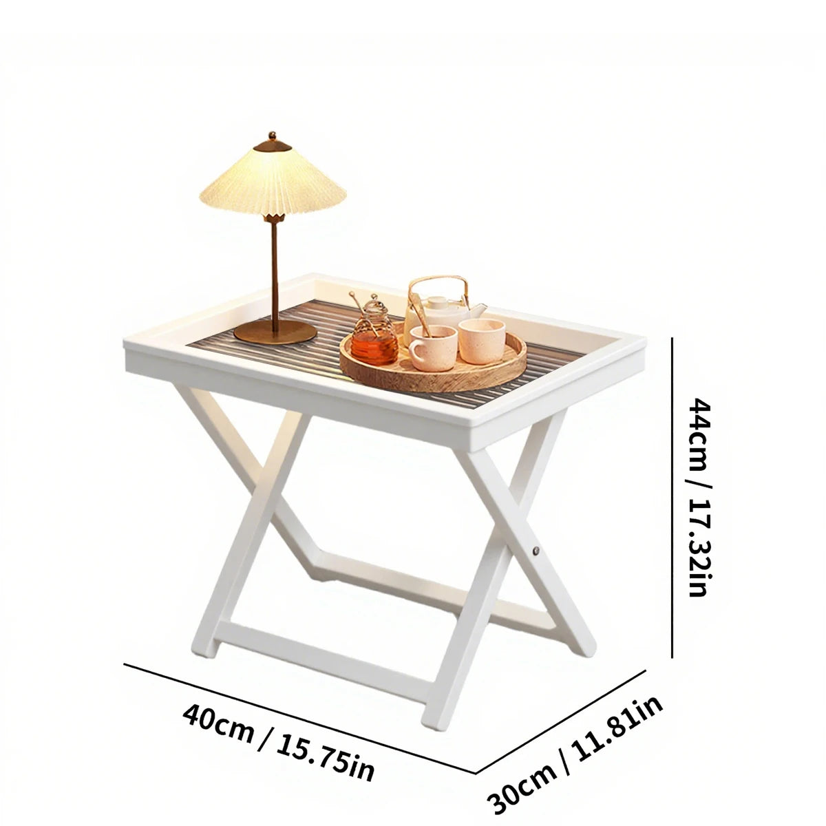 Bamboo Folding Side Table,Durable Tv Tray Bed Table,Small End Table For Living Room, Bedroom