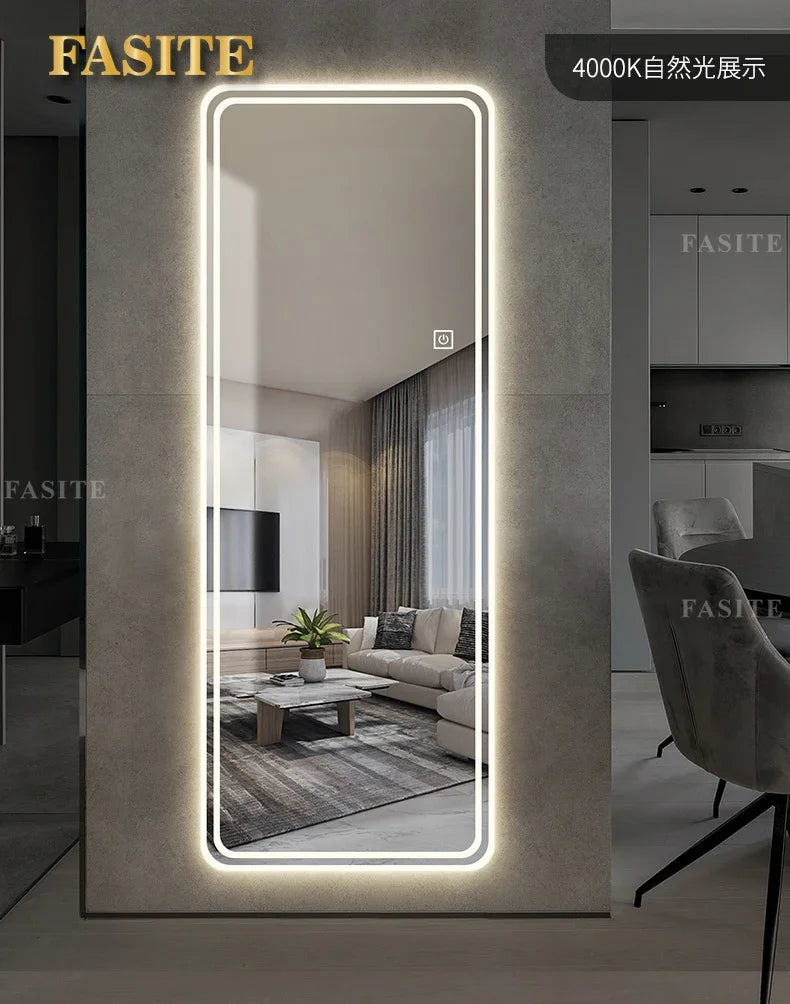 Bathroom Mirror Aestheti Full Length Hallway Large Floor Mirror Quality White Espelho Redondo Home Decorating Itemson sale