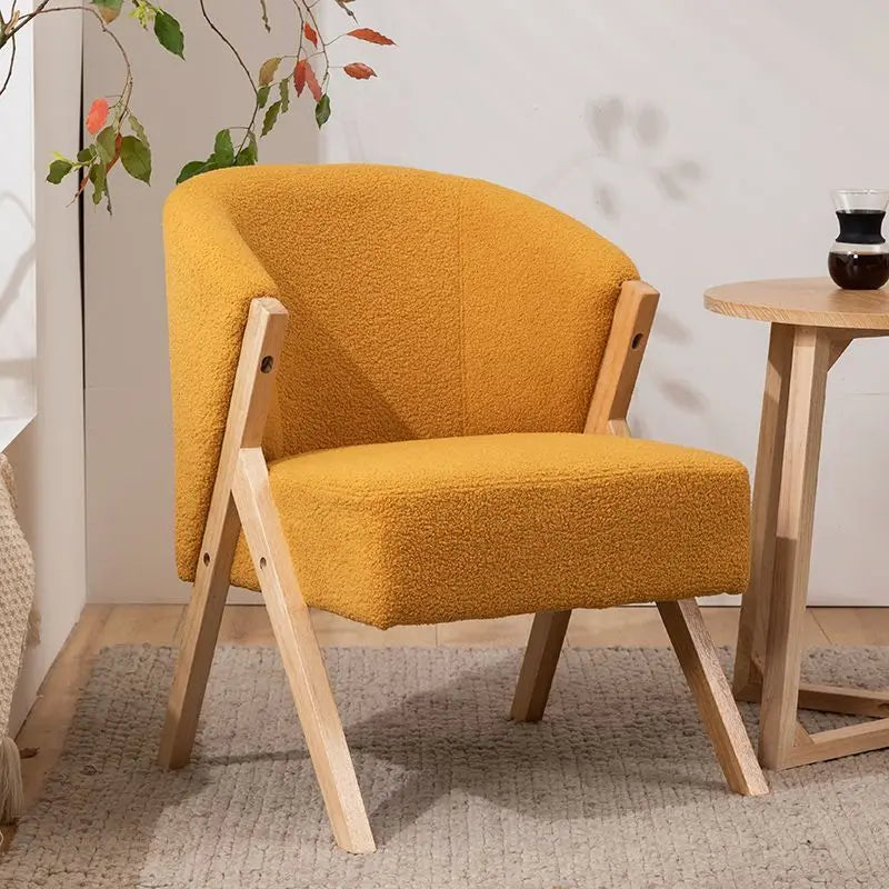 Hot Furniture Nordic, Solid Wood, Stool, Balcony, Sofa Chair, Single Leisure Chair, Hotel, Living Room, Lazy, Bedroom, Makeu