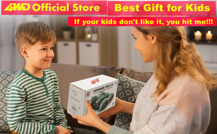 Amphibious RC Car Remote Control Stunt Car Vehicle Double-sided Flip Radio 4WD Drift Off Road Outdoor Toys for Boy Children Gift