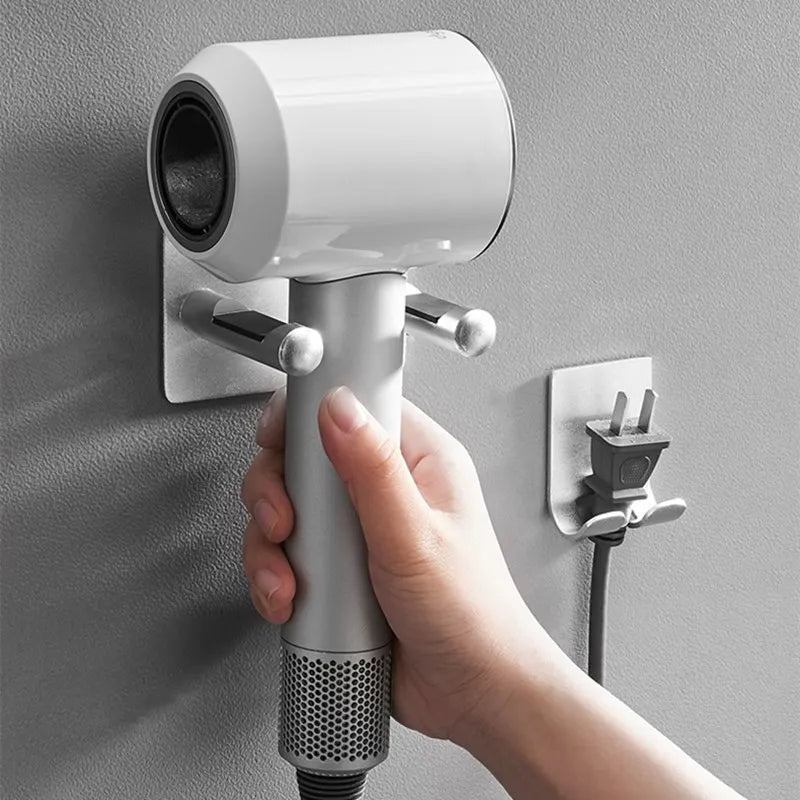 Waterproof Wall-Mounted Hair Dryer Organizer Space-Saving, and Durable, Ideal for a Clutter-Free Bathroom,Hair Dryer Holder