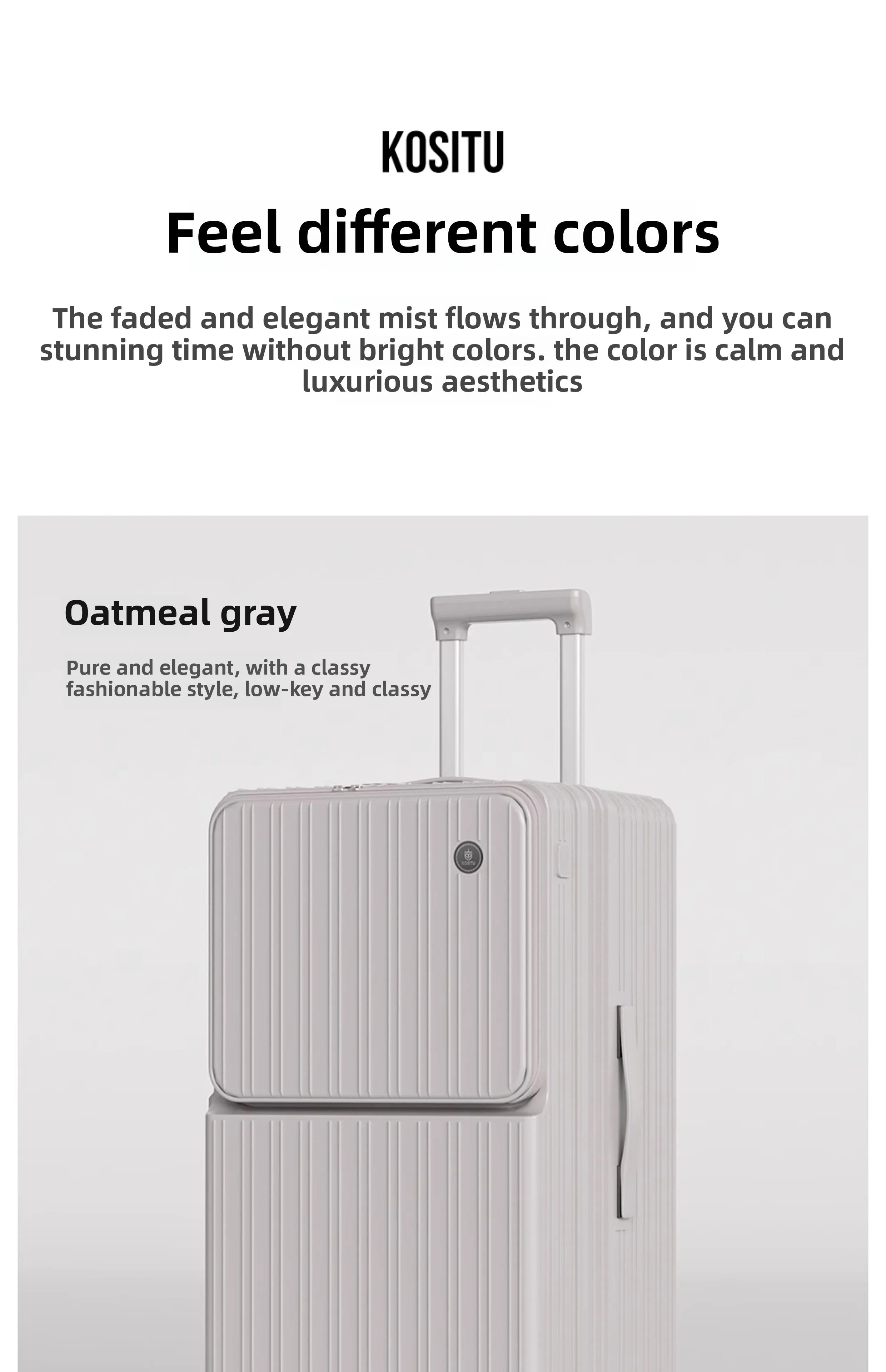 KLQDZMS Cabin Suitcase 20"22"24"26"28"30 Inch Large Capacity Trolley Case USB Charging Boarding Box Front Opening Luggage