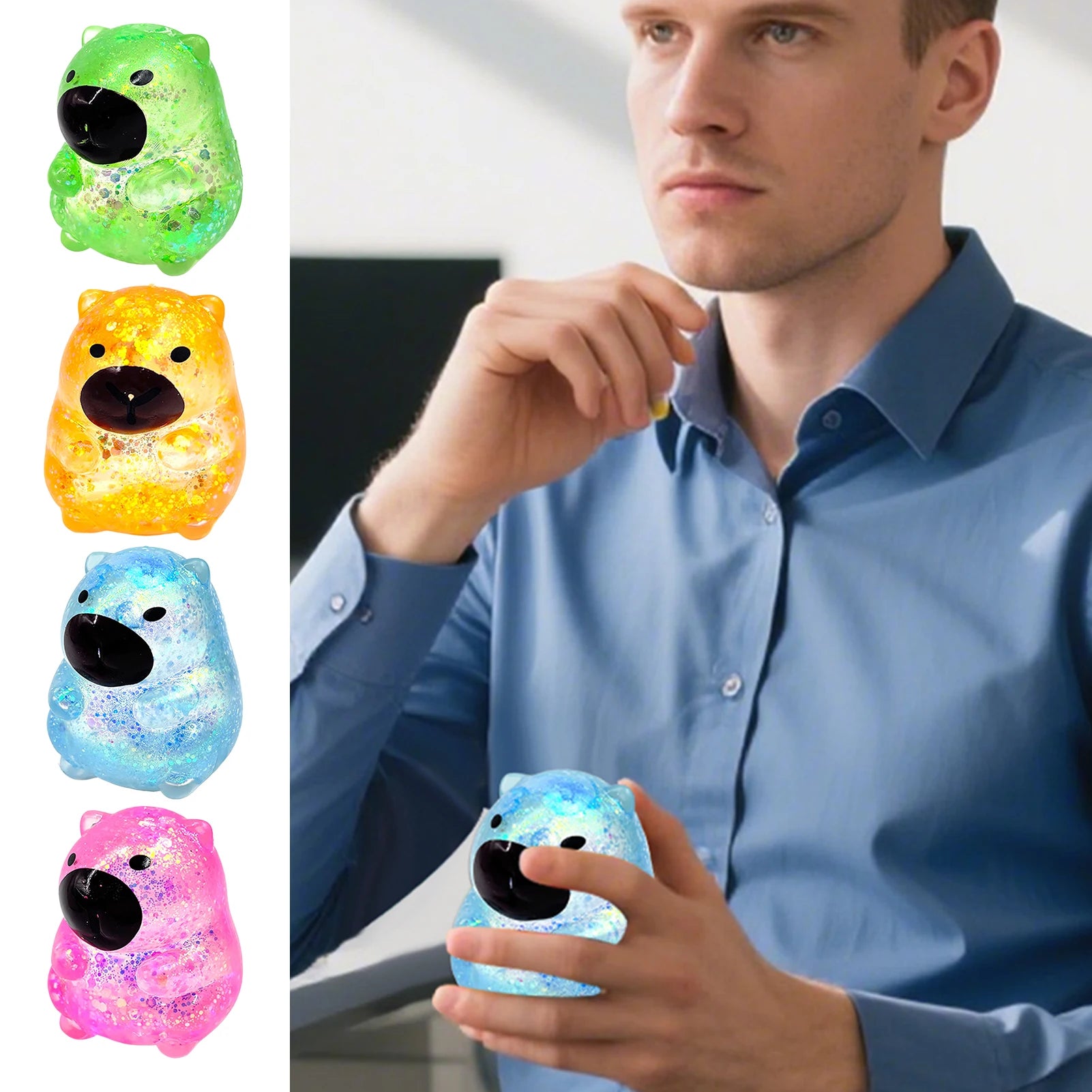 Maltose Cube Stress Squeeze Toy D ecompression Small Ice Cubes Anti Stress Slow Rebound Polar Light Colorful Squeeze TPR Block