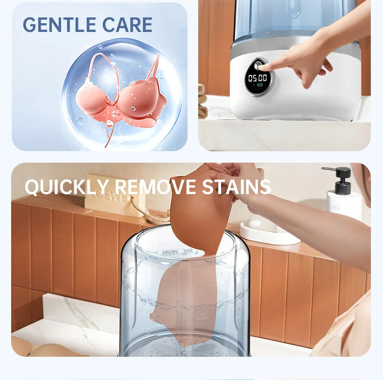 F1 portable mini washing machine with USB charging, silent and fully automatic washing machine, a must-have for dormitory travel