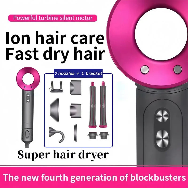 Leafless Hair Dryer New Professional With Flyaway Attachment Negative Ionic Premium Hair Dryers Multifunction Salon Style Tool