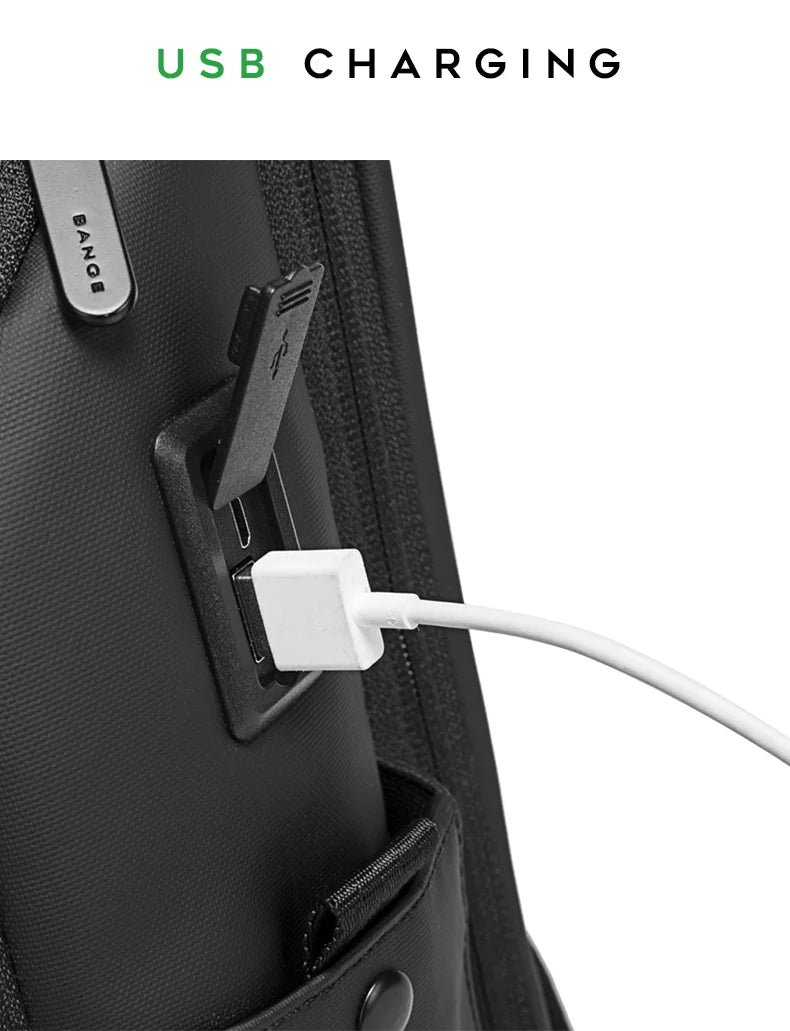 BANGE Business USB Charging Smart Backpacks Fits 15.6 Inch Laptop Commute Backpack WaterProof Carry On Bag for Men Travel Bags
