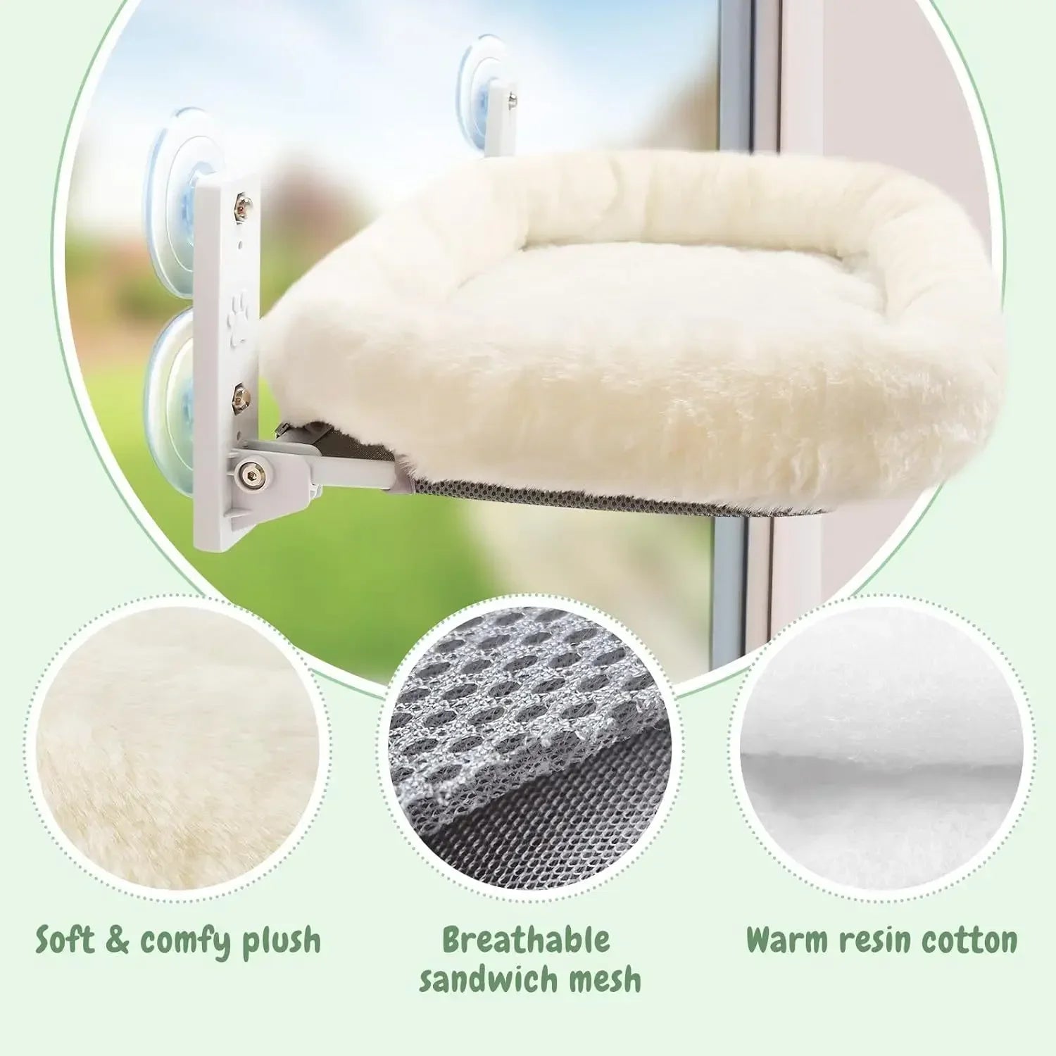 Cat Hammock Window Habitat Cat Sunbathing Glass Hanging Suction Cup Balcony Pet Nest Pet Bed