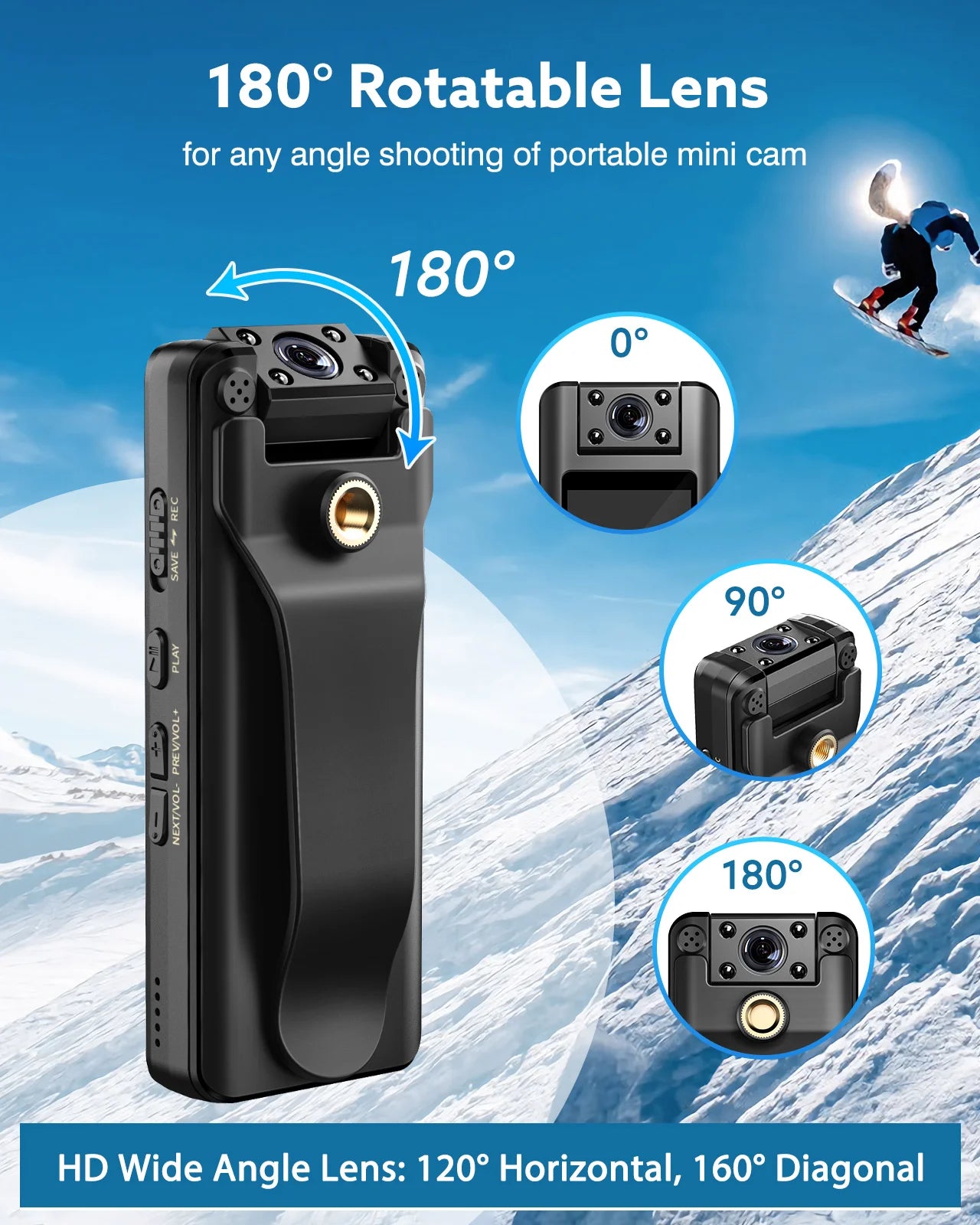 BOBLOV A22  Digital Mini Body Camera 1080P Sports DV HD Screen Magnetic Night Vision Small Camera Nanny Camcorder Police