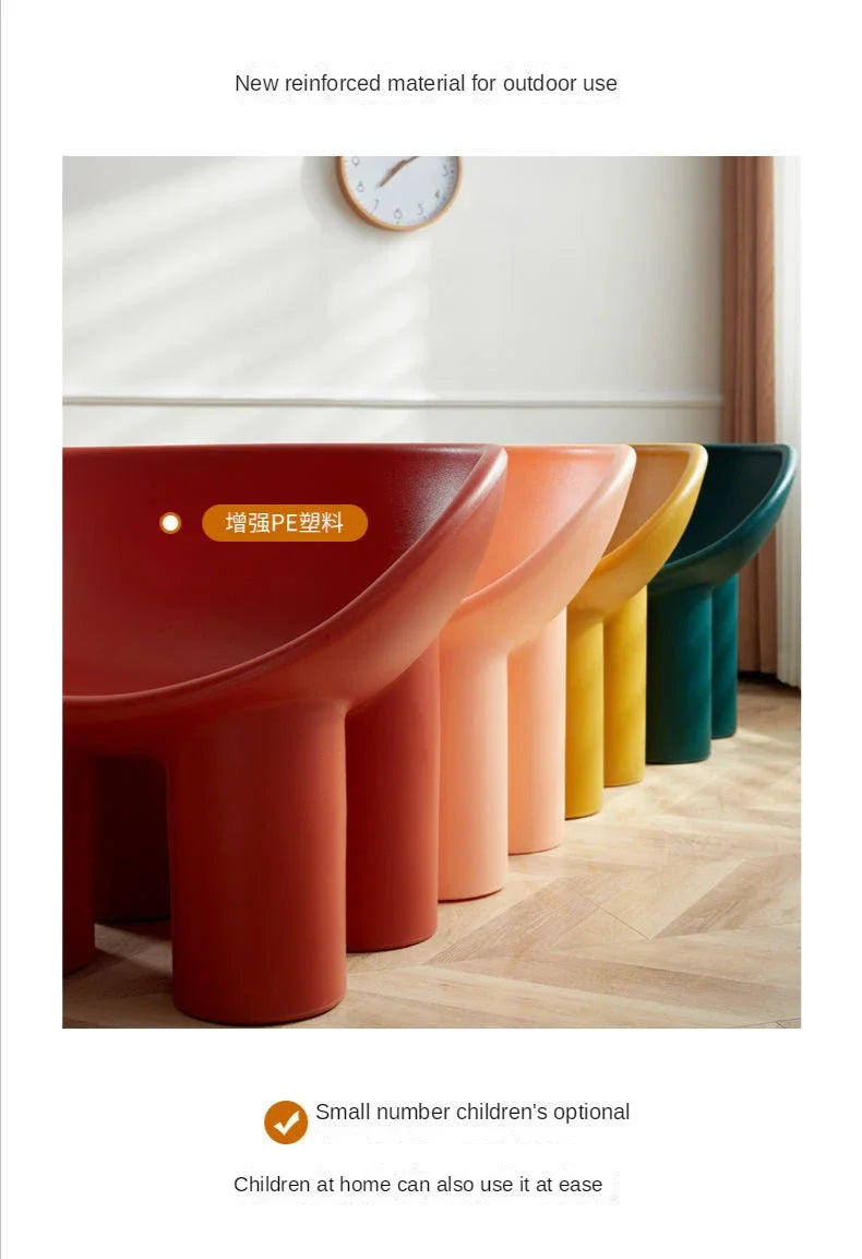 Scandinavian Designer Elephant Leg Chair Ins B&B Single Sofa Chair Lazy Creative Outdoor Leisure Chair Plastic