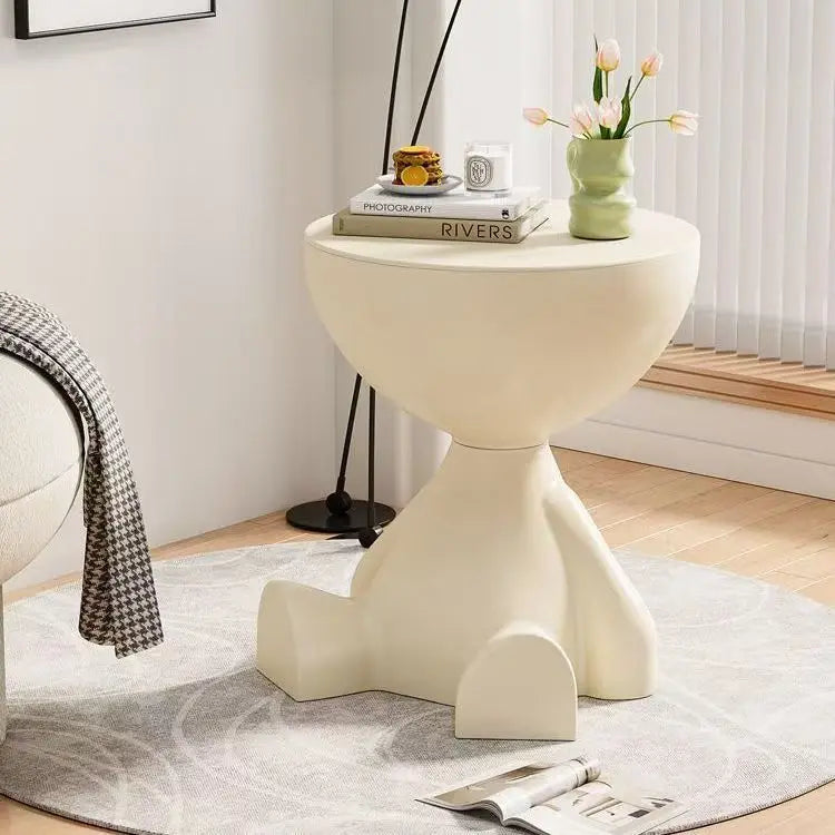 Cream Coffee Table Sofa Bed Side Table Plastic Creative Flat Head Coffee Table for Living Room Household Accessories Home Decor