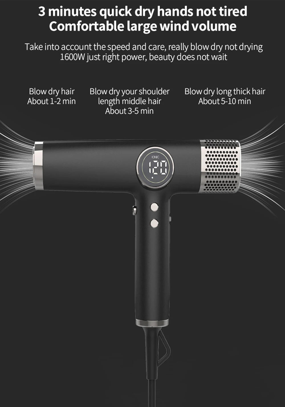 110000RPM Professional Hair Dryer Brushless Negative Ions Blow Dryer 1800W Powerful Lownoise 5 in 1 Salon Hair Airwrap Styler