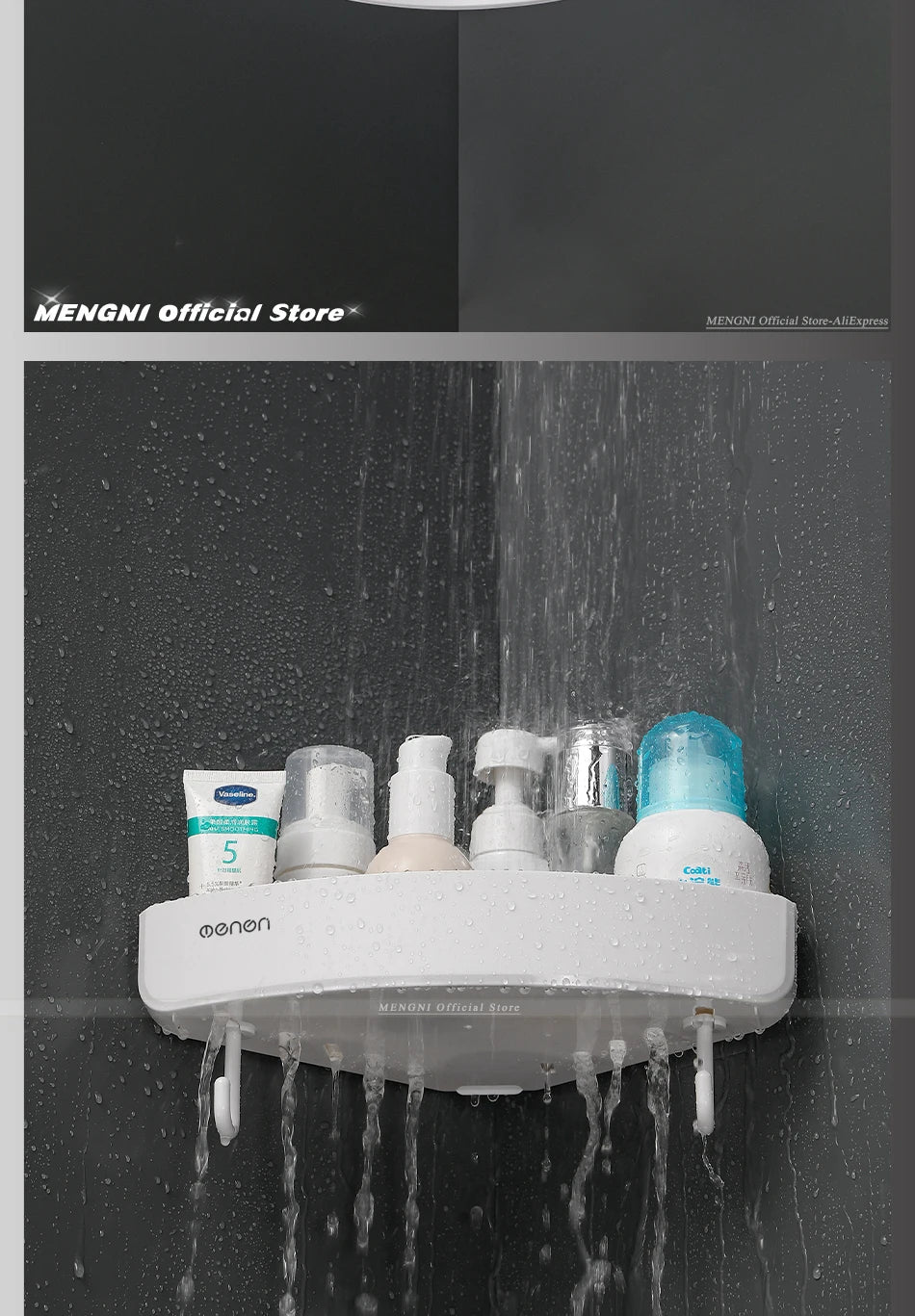 Clearance_MENGNI Bathroom corner shelves Kitchen Storage organization rack Wall Mounted Shampoo Shower shelf Bathroom Accessorie