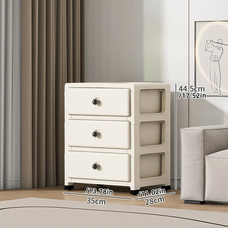 Mobile Multi-Layer Drawer Storage Cabinet,Large Capacity Bedside Table with Wheels for Bedroom/Kitchen/Living Room