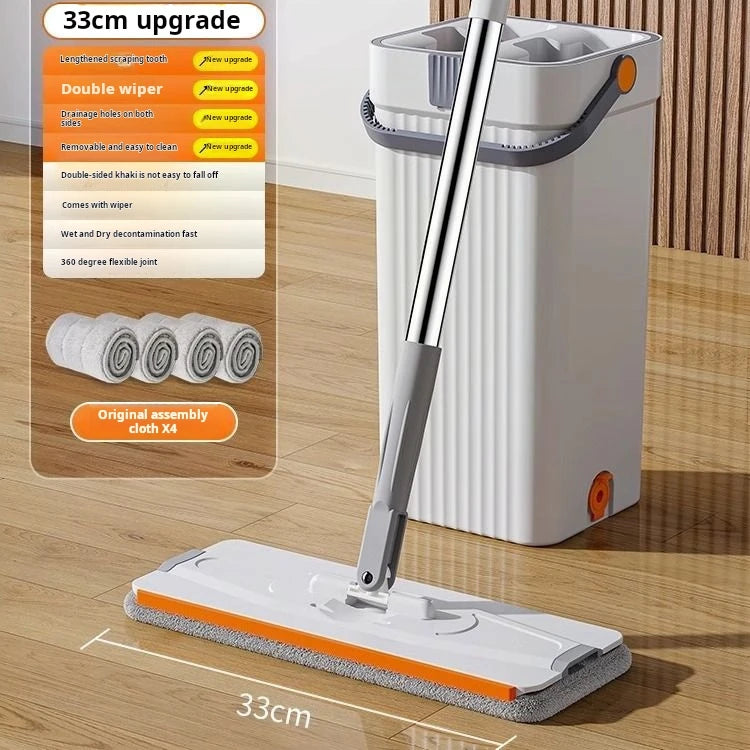 Microfiber Mop with Bucket, 360 Rotating, Flat Squeeze, Floor Cleaner Tool, Home Kitchen, Multifunction Cleaning Mops