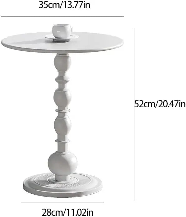 Metal Small Round End Table,Vintage Bedside Drink Table Nightstand Modern Accent Pedestal Tables Coffee Tables for Living Room