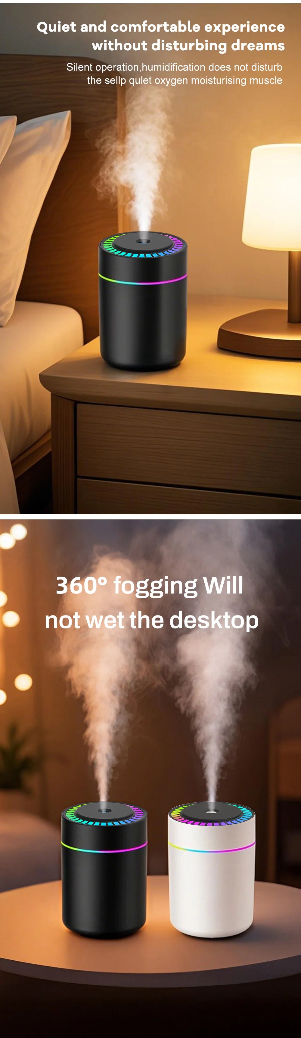 180ml Aromatherapy diffuser Humidifier Aromatherapy essential oil Air purifier Sleeping car carrying home LED 7 color light