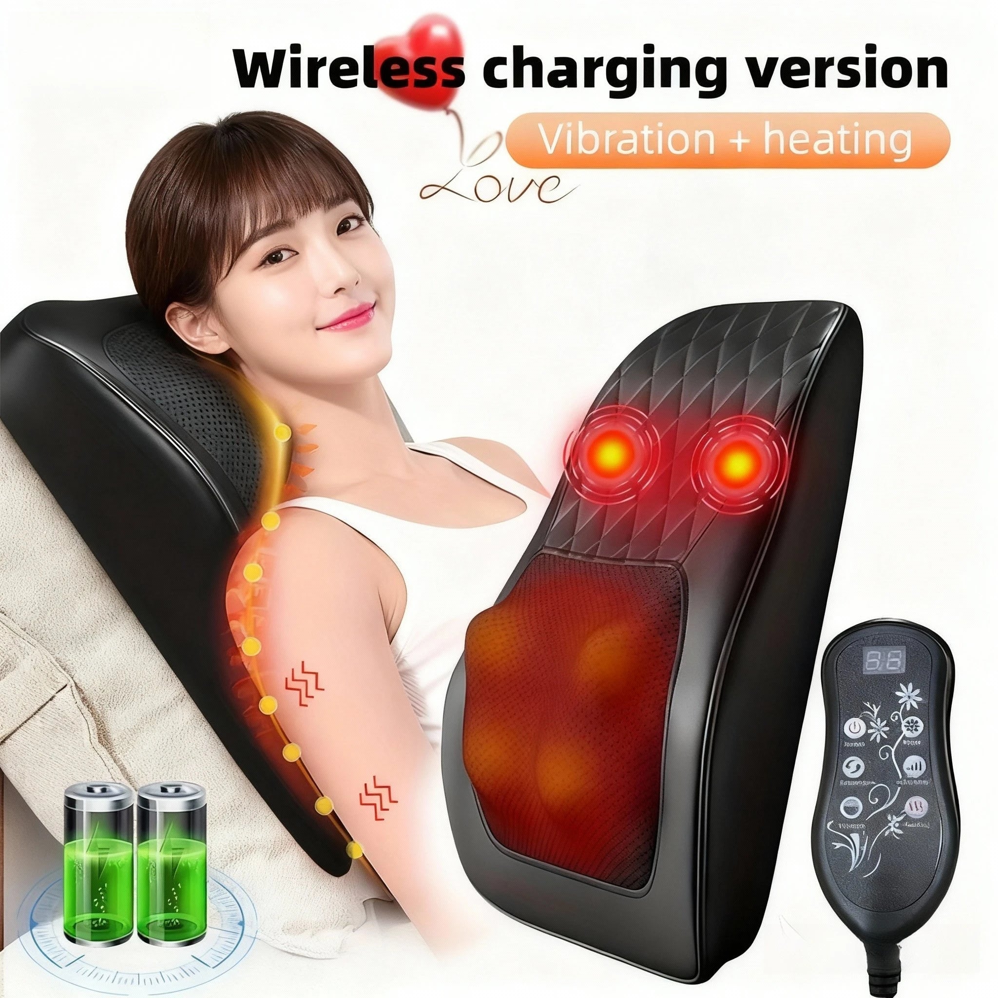 Manufacturer Direct Electric Shiatsu Head Neck Cervical Ttraction Body Massager Car Back Pillow with Heating Vibrating Massage D