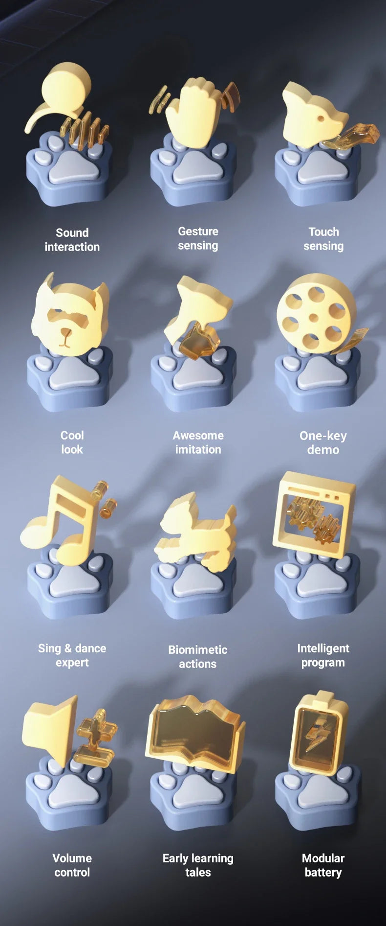 JJRC New Product R27 Smart Voice Robot Dog - Kids' Electronic Pet, Early Education Interactive Toy Robot Halloween Gift