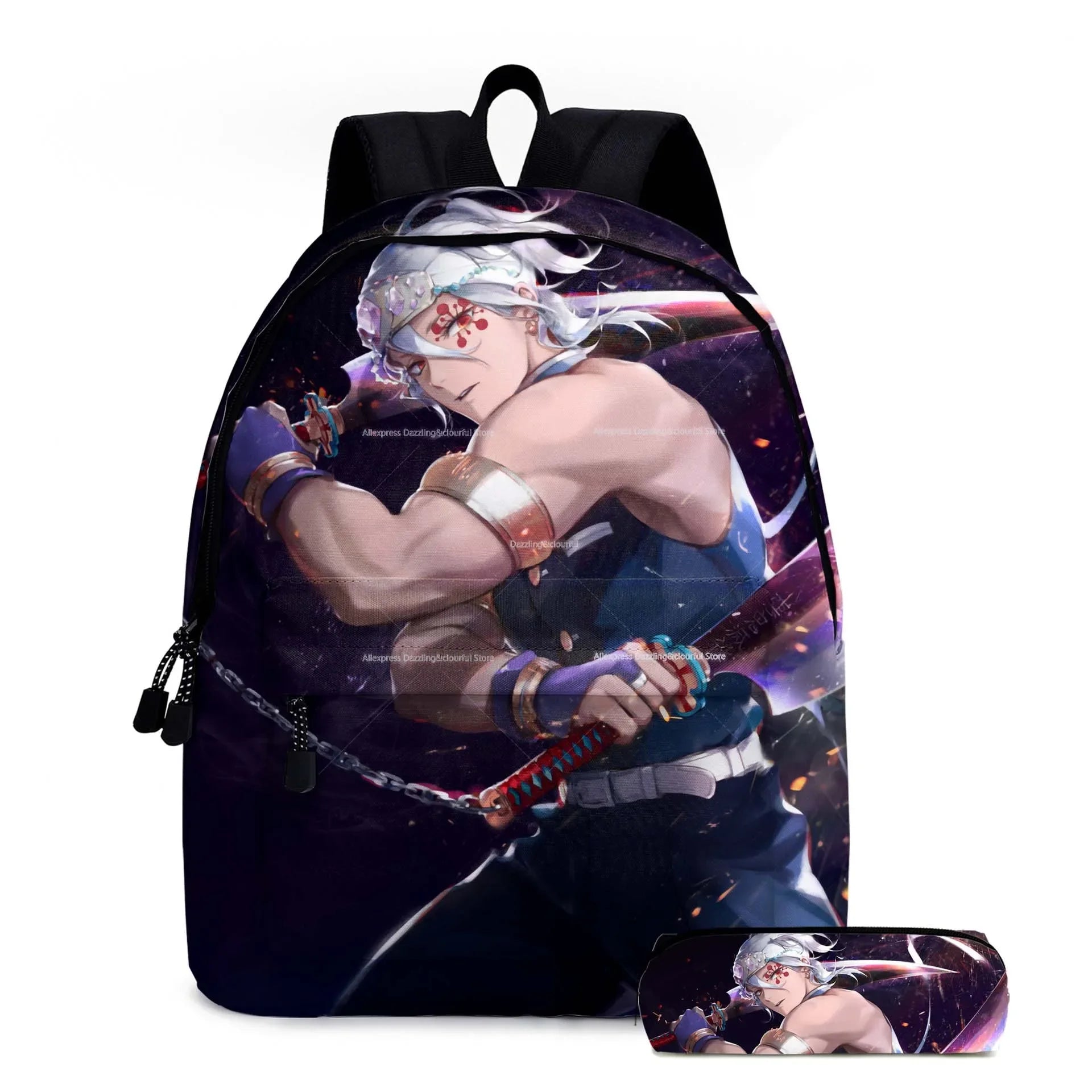 Demon Slayer Nezuko Backpacks 2pcs Girls School Bags Kimetsu No Yaiba Kids Anime Bagpacks Female Male Bookbag Gifts