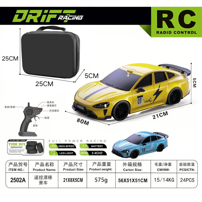 2025 New, Limited Edition Rc Drift GT3 RS 911 mi SU7 1:24 Drift Racing Car, Racing Kids Gift with High Speed Remote Control