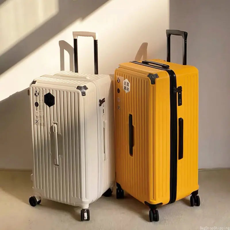 Oversized capacity suitcase student pull rod box 28 "brake wheel luggage men's women's password zipper style travel box 32